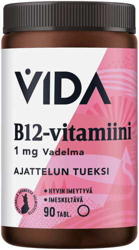 Vida B族维生素制剂 维生素B12 1毫克 覆盆子味含片 90片/40克