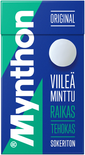 Mynthon 原味清凉薄荷无糖润喉糖 39g｜Mynthon Original Viileä Minttu sokeriton kurkkupastilli 39g