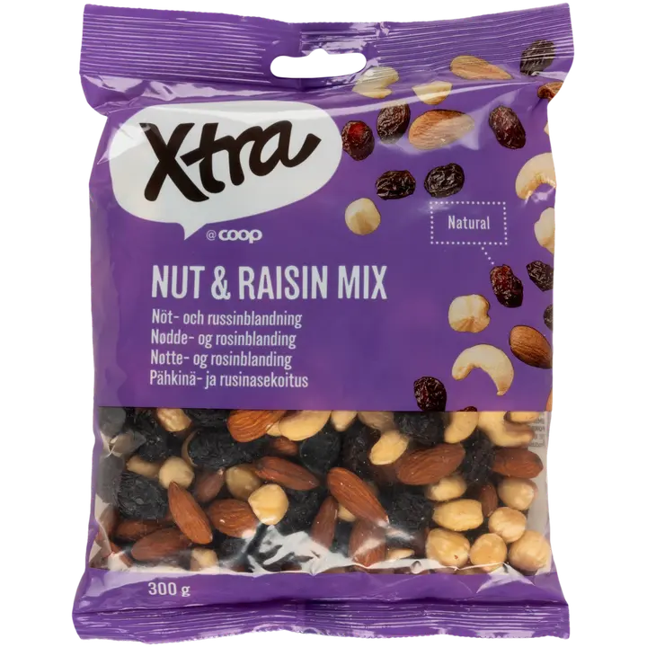 Xtra pähkinä- ja rusinasekoitus 300 g-Xtra 坚果和葡萄干的混合物 300 g