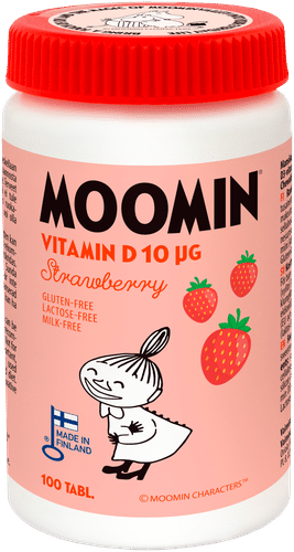 Moomin 维生素D 10微克草莓咀嚼片 100片 膳食补充剂