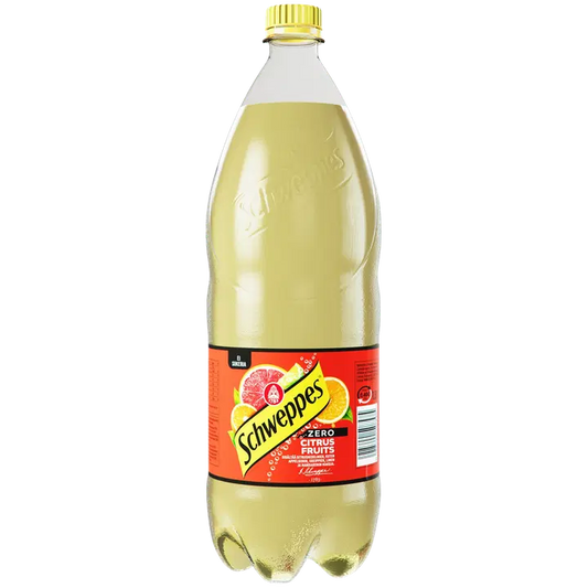 Schweppes Citrus Fruits Zero virvoitusjuoma PET 1,5 L｜Schweppes 柑橘类水果零软饮料 PET 1,5 L