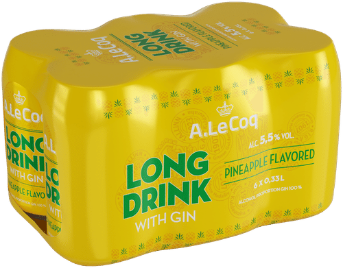 A. Le Coq 6罐A. Le Coq 金酒菠萝长饮 5.5% 0.33升罐装