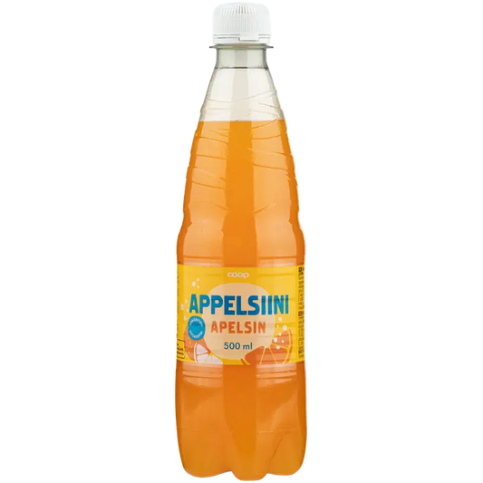 Coop Appelsiini Sokeriton virvoitusjuoma 0,5 l kmp｜Coop 橙子无糖软饮料 0.5 l kmp