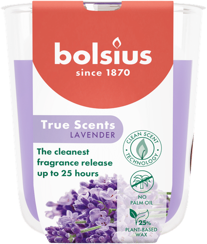 Bolsius True Scents – 罐装香薰蜡烛 – 薰衣草 – 蓝紫色 – 小号