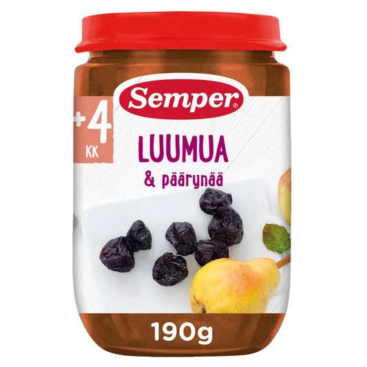Semper Luumu päärynä & omena 4kk lasten hedelmäsose 190g｜Semper 梅子梨苹果4个月儿童果泥 190g