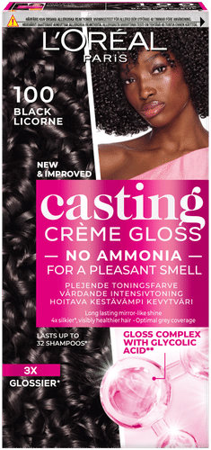 L'Oréal Paris Casting Crème Gloss 100 Black Licorne semi-permanent hiusväri normaaleille hiuksille 1 pce
