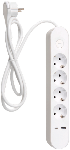 Airam TREND 4孔+2USB 延长线 1.4米 白色