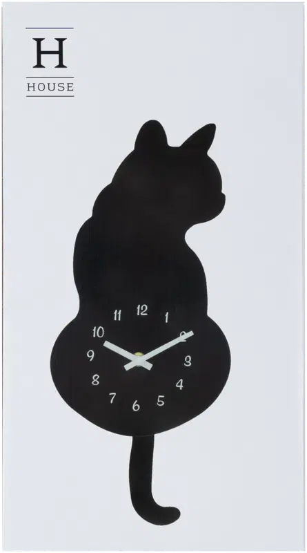 House 壁钟 猫 17x40厘米 黑色