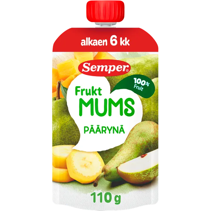 Semper Fruktmums Päärynä 6kk hedelmäsose 110g｜Semper Fruktmums 梨 6 个月果泥 110g