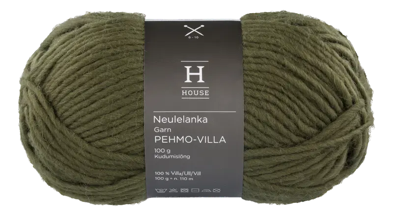 House 编织毛线 Pehmovilla 112706 100克 森林绿 10267｜House neulelanka Pehmovilla 112706 100 g Forest Green 10267