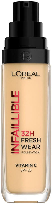 L'Oréal Paris 恒久持妆粉底液 120 暖调 30ml｜L'Oréal Paris Infaillible Fresh Wear 120 Warm Undertone meikkivoide 30ml