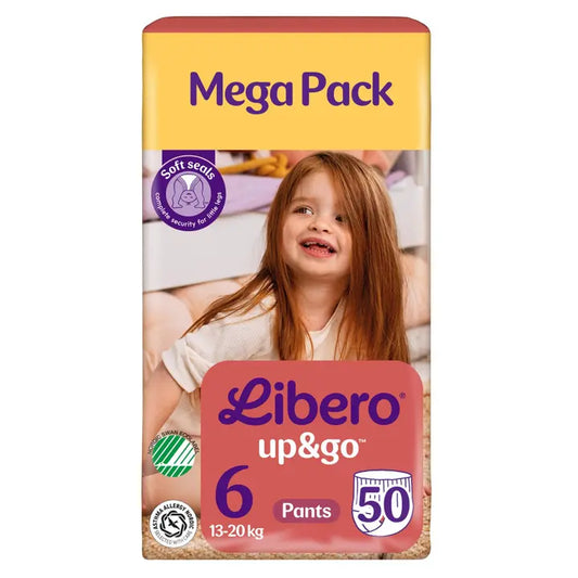 LIBERO Up&Go housuvaippa koko 6, 50kpl, 13-20 kg｜Libero Up&Go 裤尿布尺寸 6，50 片，13-20 公斤
