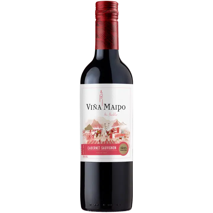 Viña Maipo 赤霞珠 8%，0.375 升红饮料玻璃瓶｜Viña Maipo Cabernet Sauvignon 8 %, 0,375 l punaviini lasipullo