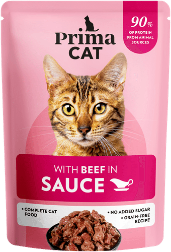 PrimaCat Nautaa kastikkeessa 85 g