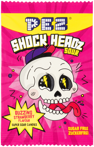 Pez Shock Headz 草莓酸味糖果 25g