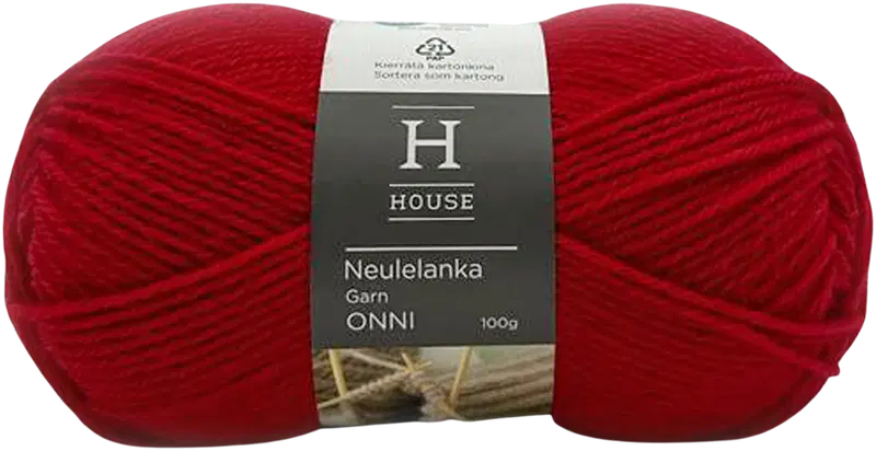 House Onni 编织线 100克 红色 5327｜House neulelanka Onni 100 g Red 5327