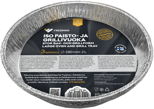 Fredman Iso paisto- ja grillivuoka Ø28cm 3 kpl