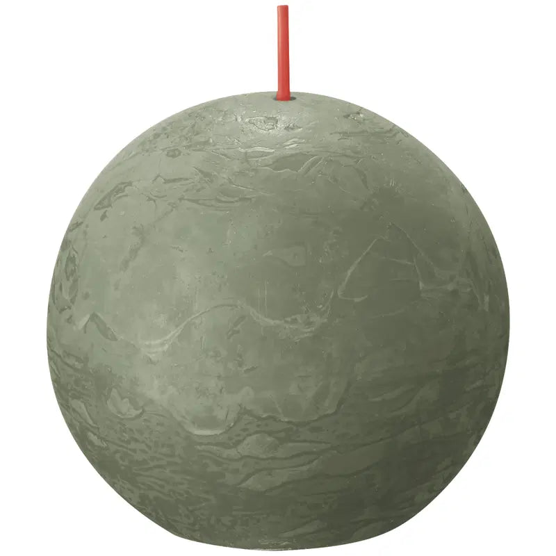 Bolsius 乡村风球形蜡烛 – 橄榄绿 – Ø 7,6 cm｜Bolsius – rustiikkinen pallokynttilä – oliivinvihreä – Ø 7,6 cm