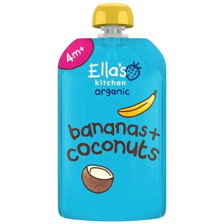 Ella's Kitchen Banaani-kookossose alkaen 4 kk LUOMU 120g｜Ella´s Kitchen Ella's Kitchen 香蕉椰子泥 4 个月起 有机 120g