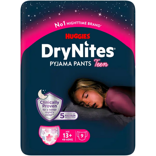 DryNites tyttö 9kpl 13+ vuotta｜Huggies DryNites 女孩 9 件 13 岁以上