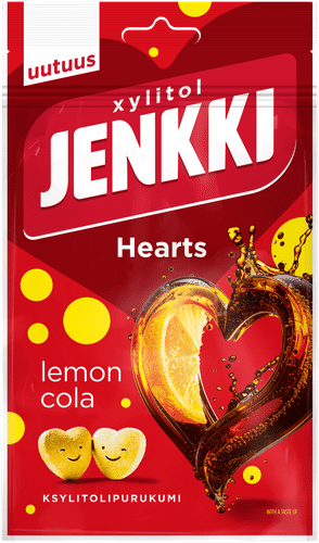 Jenkki Enjoy Hearts Lemon-cola ksylitolipurukumi 70g