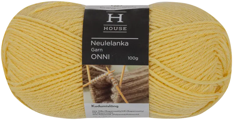 House Onni 编织线 100克 浅黄 13171｜House neulelanka Onni 100 g Light yellow 13171