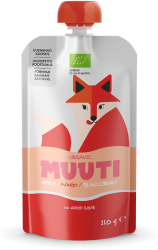 Muuti 有机苹果芒果黑加仑泥 KETTU 110 g｜MUUTI Luomu omena–mango–mustaherukkasose KETTU 110 g