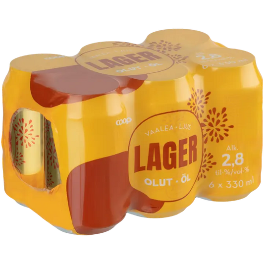 Coop lager olut 2,8% 6x0,33l｜Coop 饮料 2.8% 6x0,33l