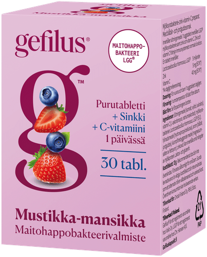 Gefilus 蓝莓草莓+维C锌乳酸菌维生素咀嚼片30片膳食补充剂