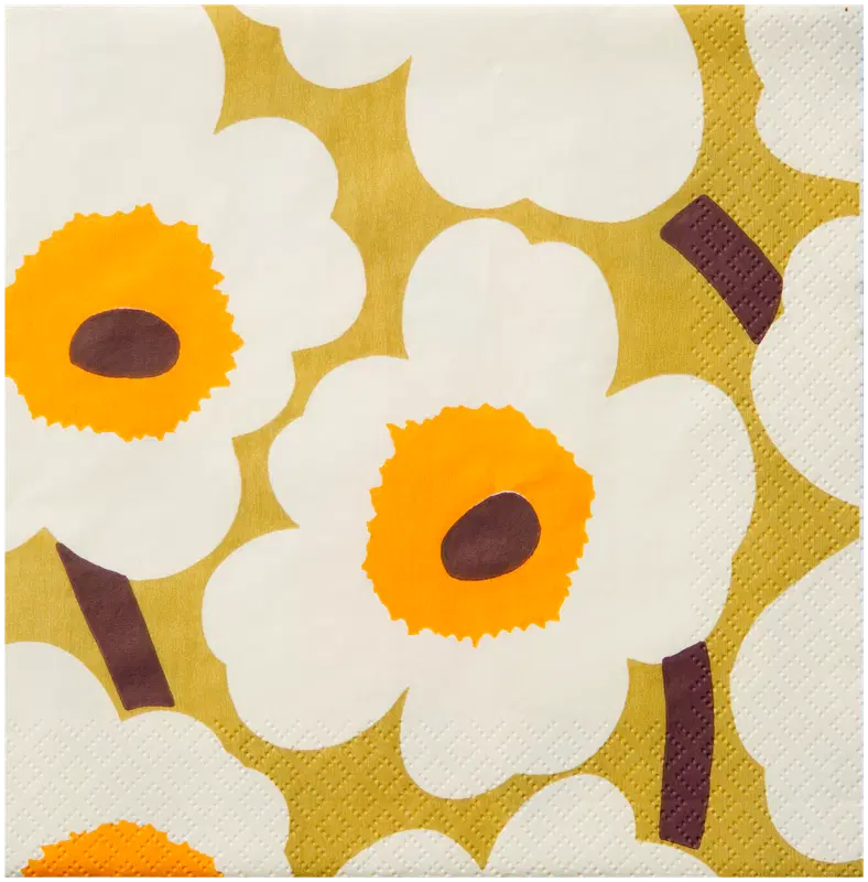Marimekko Unikko 米橙餐巾 20张/33厘米｜Marimekko Unikko beigeoranssi lautasliina 20kpl/33cm