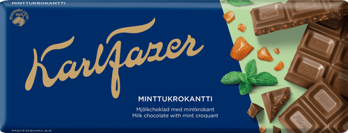 Karl Fazer 薄荷脆片巧克力板 180g｜Karl Fazer Minttukrokantti suklaalevy 180g