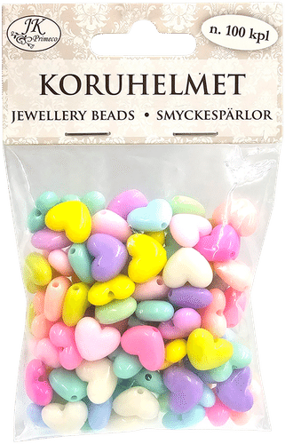J.K. Primeco koruhelmet Sydän pastelli 100kpl