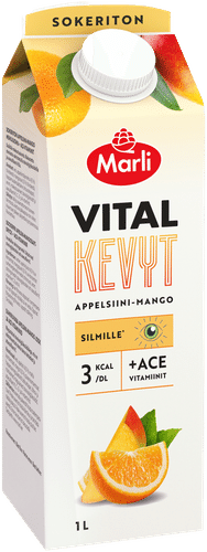 Marli Vital Kevyt Appelsiini-mango mehujuoma 1 L｜Vital Kevyt Marli Vital 淡橙芒果汁饮料 1 L