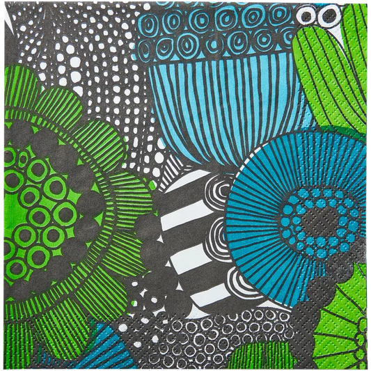 Marimekko Siirtolapuutarha 青色餐巾 20 片/24 厘米