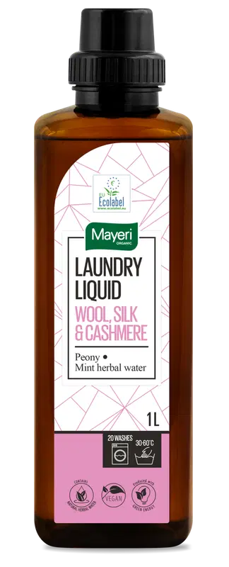 Mayeri 有机洗衣液 羊毛、丝绸、羊绒 牡丹-薄荷草本水 1L｜Mayeri Organic pyykinpesuneste  Wool, silk, cashmere Peony - Mint herbal water 1L