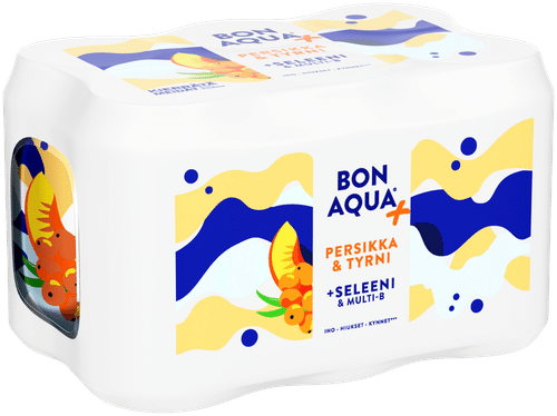 Bonaqua 6 件装 Bonaqua + 桃子和沙棘碳酸饮料罐 0.33 L