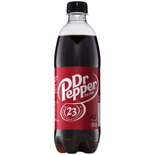 Dr Pepper Original virvoitusjuoma muovipullo 0,5 L｜Dr Pepper 原装软饮料塑料瓶 0,5 L