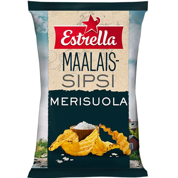 Estrella Maalaissipsi Merisuola 180g-Estrella 乡村薯片 海盐 180g