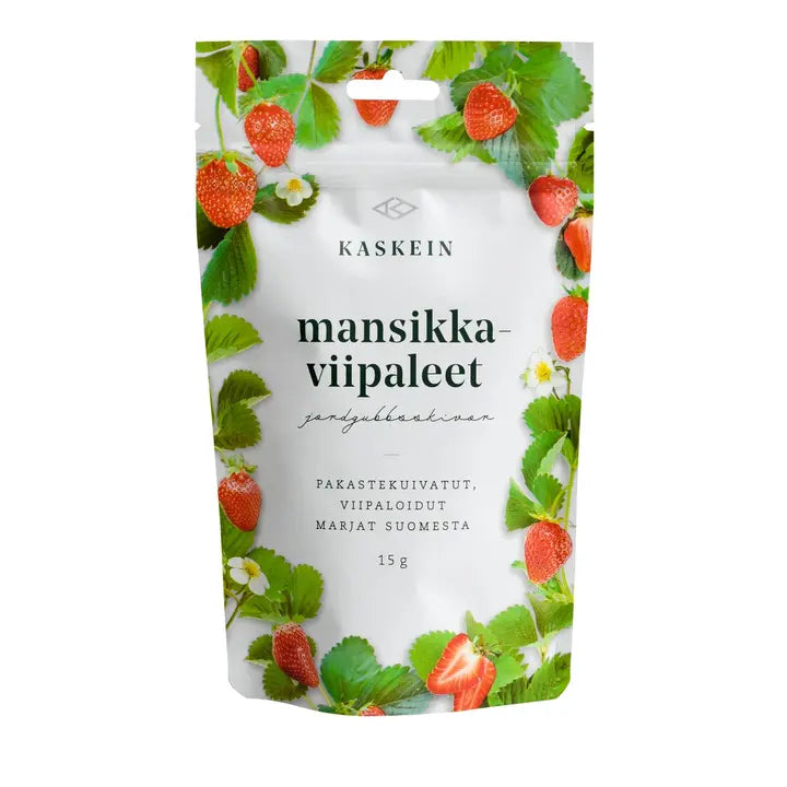 Kaskein Mansikkaviipale, pakastekuivattu, lisäaineeton 15g-Kaskein Marja Kaskein 草莓片，冻干，无添加剂 15g
