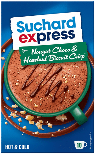 Suchard Express Nougat Choco & Hazelnut Biscuit Crisp juomajauhe 150g