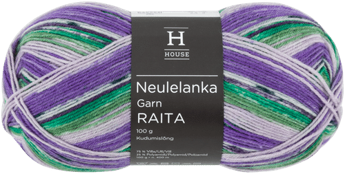 House sukkalanka Raita-kuvio 100 g vihreä/lila/valkoinen 32840