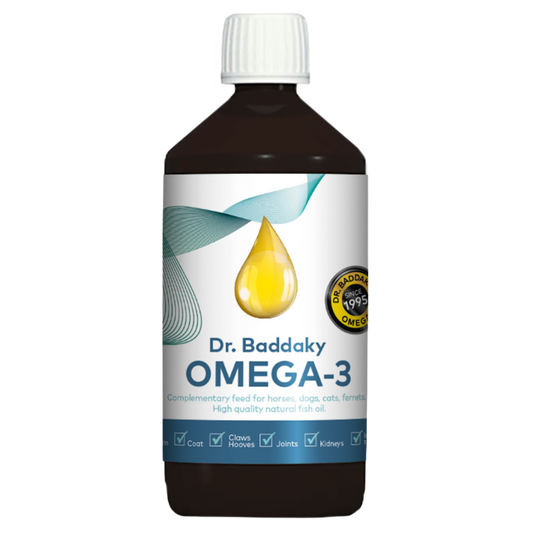 Dr. Baddaky Omega-3 - 犬、猫和马用 1000 ml