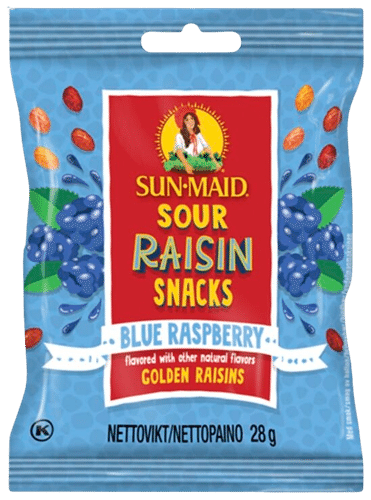 Sun-Maid Sour Raisin Snacks Blue Raspberry - vadelmanmakuinen rusina 28g