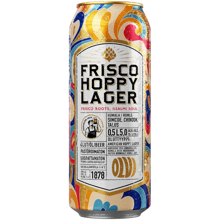 OLVI Frisco Hoppy Lager 5,0 % 0,5 l tlk｜Olvi 弗里斯科饮料花饮料 5.0% 0.5 升 tlk