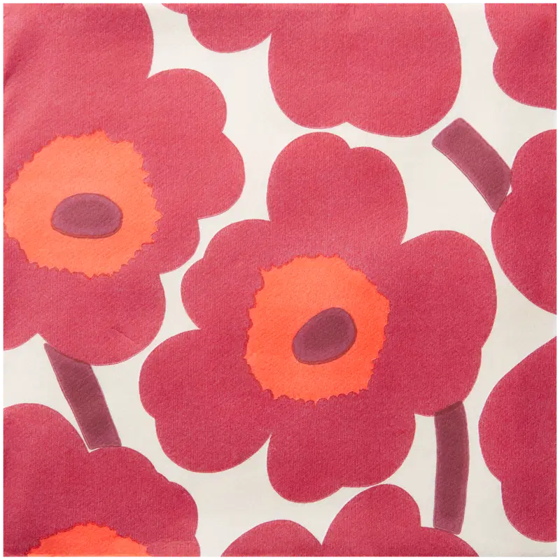 Marimekko Unikko 红奶油 airlaid 餐巾 15张/40厘米｜Marimekko Unikko punakerma airlaid lautasliina 15kpl/40cm