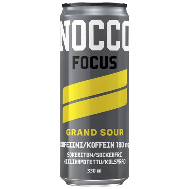 NOCCO Focus Grand Sour hiilihapotettu energiajuoma 330ml｜Nocco Focus Grand Sour 碳酸能量饮料 330ml