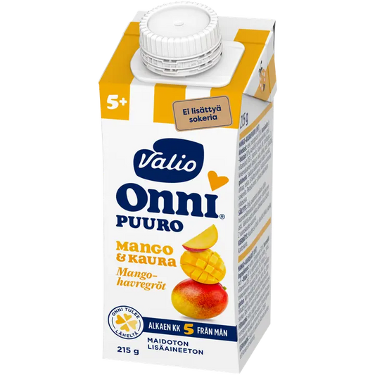 Valio Onni® mango-kaurapuuro 215 g UHT (alk 5 kk)｜Valio Onni® 芒果燕麦片 215 克 UHT（5 个月起）