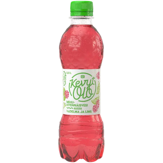 KevytOlo Vadelma-Lime mehukivennäisvesi 0,5 l kmp｜KevytOlo 覆盆子酸橙汁矿泉水 0.5 l kmp