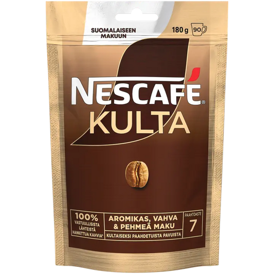 Nescafé Kulta 180g pikakahvi täyttöpussi｜Nescafé 金色 180g 速溶咖啡补充袋