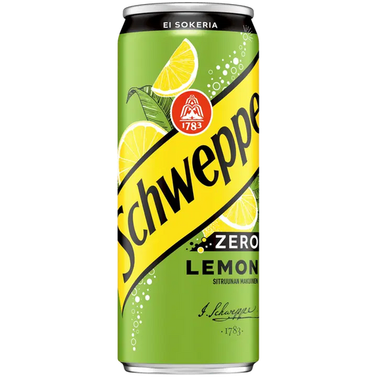 Schweppes Lemon Zero virvoitusjuoma tölkki 0,33 L｜Schweppes 柠檬零软饮料罐 0,33 L